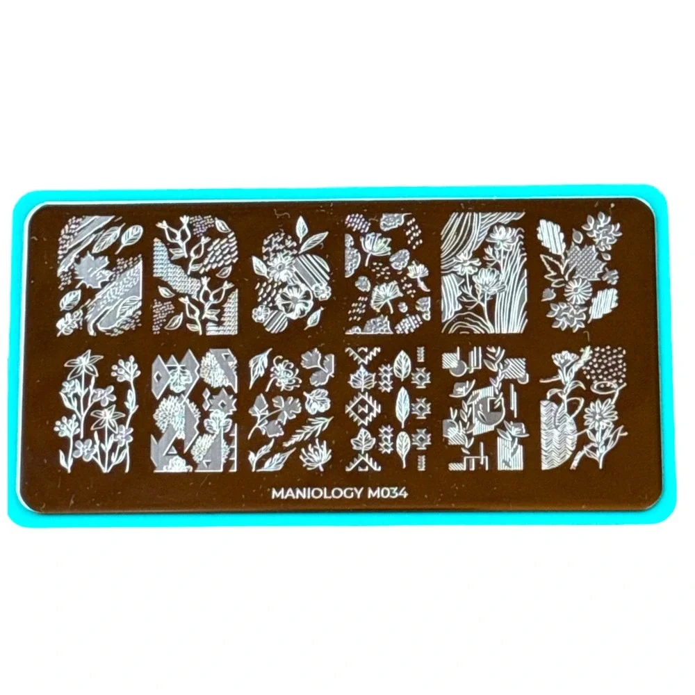 Maniology Nail Stamping Plates M033 M034 Autumn Fall Leaves Floral Botanical Set
